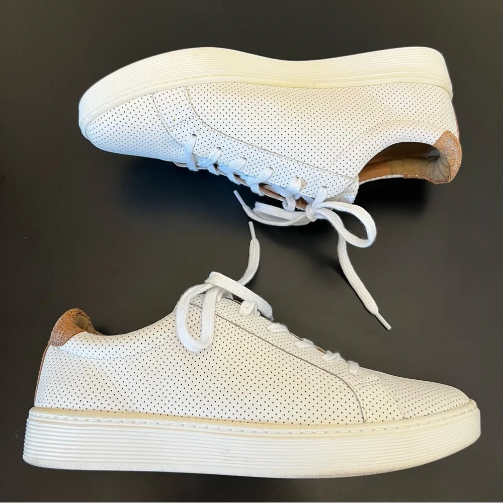 Sofft White Somers Tie Perforated Sneaker 10 - Picture 4 of 11